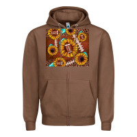 Chestnut football leopard sunflower Zipper Hoodie - JahusDesignShop