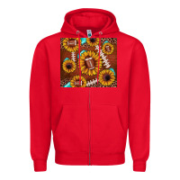 Red football leopard sunflower Zipper Hoodie - JahusDesignShop