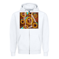 White football leopard sunflower Zipper Hoodie - JahusDesignShop
