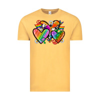 Vintage Mustard pride hearts Vintage Tee - texasbilliewilder