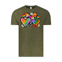 Vintage Olive pride hearts Vintage Tee - texasbilliewilder
