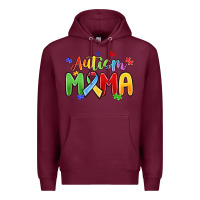 Burgundy autism mama Premium Hoodie - MaliasSmallBusiness