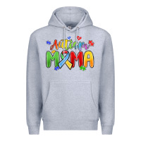 Heather Grey autism mama Premium Hoodie - MaliasSmallBusiness