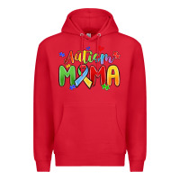 Red autism mama Premium Hoodie - MaliasSmallBusiness
