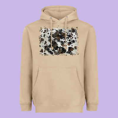 Cowhide Background Heavyweight Hoodie Designed By Barkaloodesign