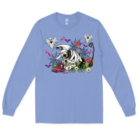 Colony Blue halloween cow and ghosts Long Sleeve Tee - AdoDesignShop