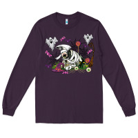 Plum halloween cow and ghosts Long Sleeve Tee - AdoDesignShop