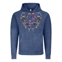 Vintage Denim valentines day skeleton Vintage Hoodie - MaliasSmallBusiness