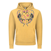 Vintage Mustard valentines day skeleton Vintage Hoodie - MaliasSmallBusiness