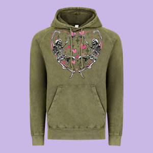 Valentines Day Skeleton Vintage Hoodie Designed By Maliassmallbusiness