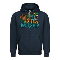 Navy made to worship Zipper Hoodie - Artiststas