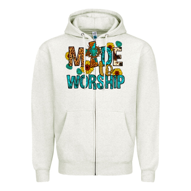 Made To Worship Zipper Hoodie by Artiststas | Teevron
