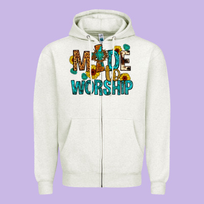 Made To Worship Zipper Hoodie Designed By Artiststas