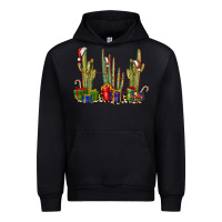 Black Christmas Cactus Urban Hoodie - LillyAllenDesigns