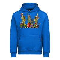 Cobalt Christmas Cactus Urban Hoodie - LillyAllenDesigns