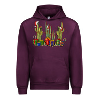 Mauve Wine Christmas Cactus Urban Hoodie - LillyAllenDesigns