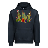 Navy Christmas Cactus Urban Hoodie - LillyAllenDesigns