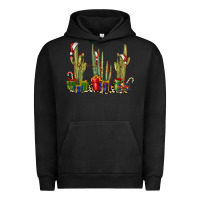 Pigment Black Christmas Cactus Urban Hoodie - LillyAllenDesigns
