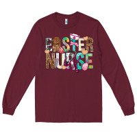Burgundy Easter Nurse Easter Day Long Sleeve Tee - Neo Western