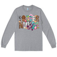 Heather Grey Easter Nurse Easter Day Long Sleeve Tee - Neo Western