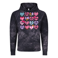 Cloud Black valentines candy hearts Vintage Hoodie - MaliasSmallBusiness