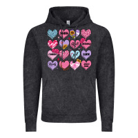 Vintage Black valentines candy hearts Vintage Hoodie - MaliasSmallBusiness