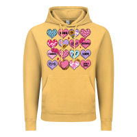 Vintage Mustard valentines candy hearts Vintage Hoodie - MaliasSmallBusiness