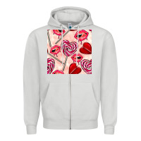 Valentines Day Lollipops And Lips Seamless Pattern Zipper Hoodie | Teevron