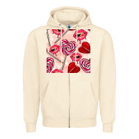 Sandshell valentines day lollipops and lips seamless pattern Zipper Hoodie - BundleAndBundleShop