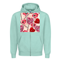 Seafoam valentines day lollipops and lips seamless pattern Zipper Hoodie - BundleAndBundleShop