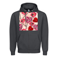 Smoke valentines day lollipops and lips seamless pattern Zipper Hoodie - BundleAndBundleShop