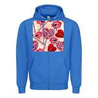 True Royal valentines day lollipops and lips seamless pattern Zipper Hoodie - BundleAndBundleShop