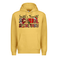 Antique Gold santa s favorite coffee school secretary Premium Hoodie - MaliasSmallBusiness