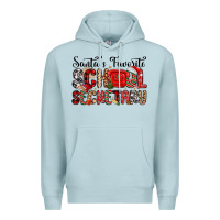 Blue Mist santa s favorite coffee school secretary Premium Hoodie - MaliasSmallBusiness