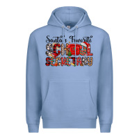 Colony Blue santa s favorite coffee school secretary Premium Hoodie - MaliasSmallBusiness