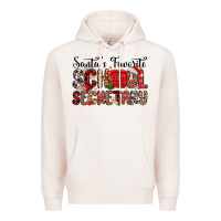 Pale Pink santa s favorite coffee school secretary Premium Hoodie - MaliasSmallBusiness