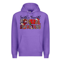 Purple santa s favorite coffee school secretary Premium Hoodie - MaliasSmallBusiness