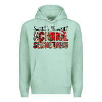 Seafoam santa s favorite coffee school secretary Premium Hoodie - MaliasSmallBusiness