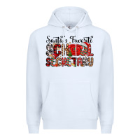 White santa s favorite coffee school secretary Premium Hoodie - MaliasSmallBusiness