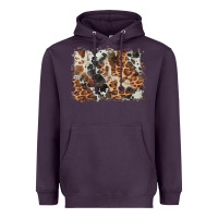 Plum cowhide leopard background Heavyweight Hoodie - BarkalooDesign