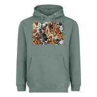 Sage cowhide leopard background Heavyweight Hoodie - BarkalooDesign
