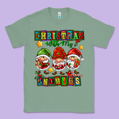 Christmas With My Gnomies Classic Tee Designed By Fadigitalartstudio