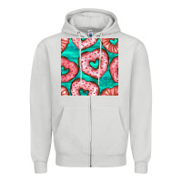 Dove Grey valentines day heart donuts seamless pattern Zipper Hoodie - BundleAndBundleShop