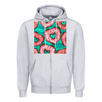 Heather Grey valentines day heart donuts seamless pattern Zipper Hoodie - BundleAndBundleShop
