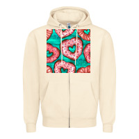 Sandshell valentines day heart donuts seamless pattern Zipper Hoodie - BundleAndBundleShop