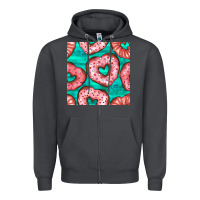 Smoke valentines day heart donuts seamless pattern Zipper Hoodie - BundleAndBundleShop