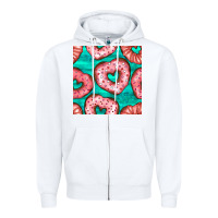 White valentines day heart donuts seamless pattern Zipper Hoodie - BundleAndBundleShop