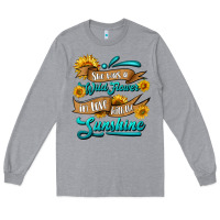 Heather Grey she was a wild flower in love with the sunshine Long Sleeve Tee - HRA Design Shop