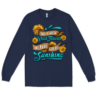 Navy she was a wild flower in love with the sunshine Long Sleeve Tee - HRA Design Shop