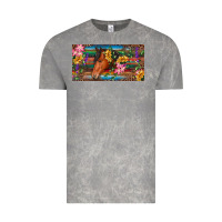 Cloud Rock Brown horse with flowers and leopard Vintage Tee - RanaPortraitStore